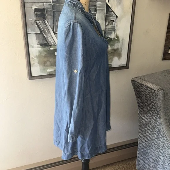 Anthropologie Chambray Denim Shirt Dress - Picture 6 of 11